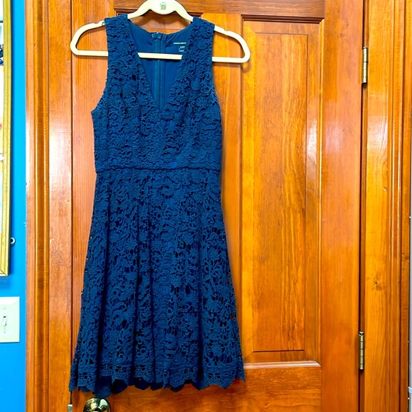 french connection navy lace dress French Connection Lace Dress Size 0